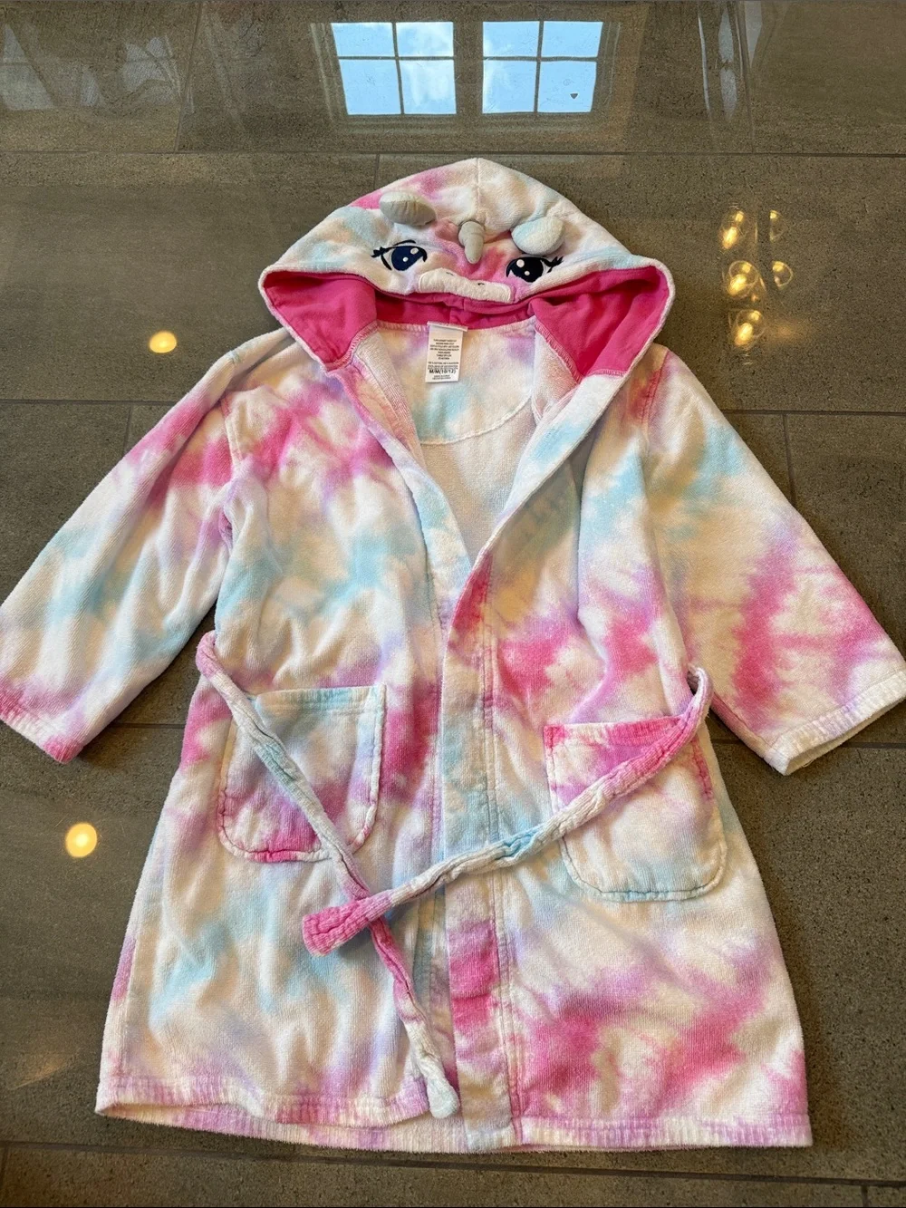 Kids Hooded Unicorn Tie-Dye Swimcover up